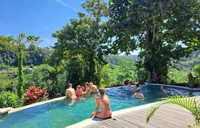 riverside pool after rafting